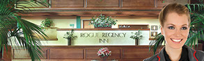 Rogue Regency Inn recepetion desk